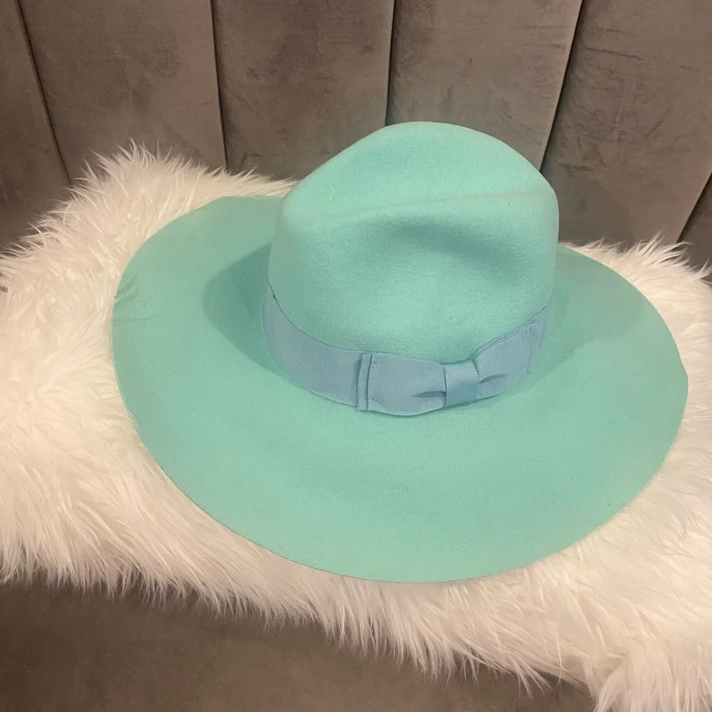 Mint green Fedora hat - Picture 3 of 4
